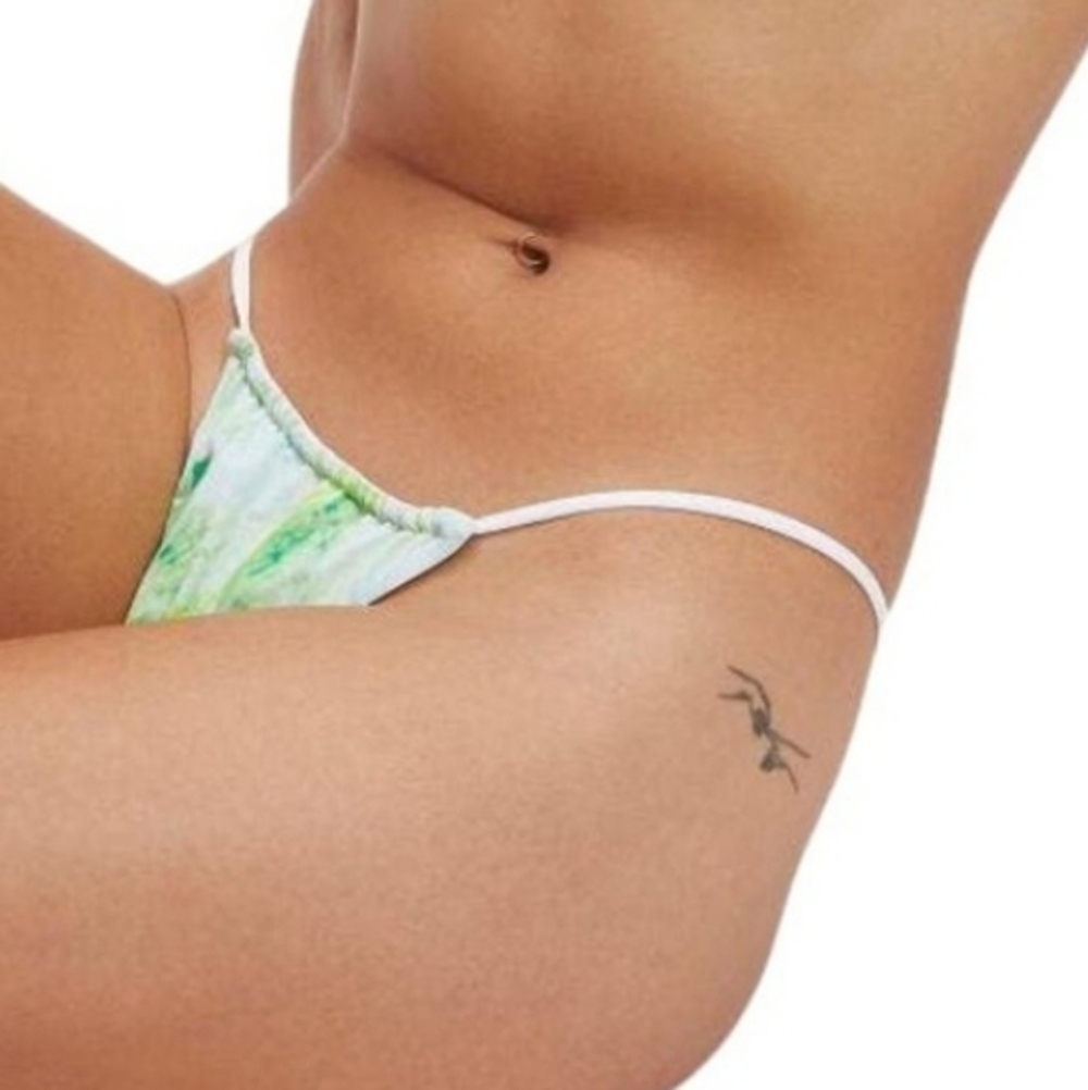 NWT Good American Women Green Marble Swim bottom sz 3/L